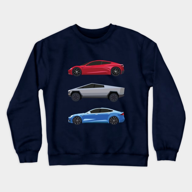 Minimalist Teslas 01 Crewneck Sweatshirt by Vertei